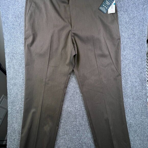 Perry Ellis Men 36x30 Pants Travel Luxe Straight Leg Trousers Brown Stretch - Picture 1 of 12